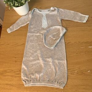 Grey Baby Gown with Tie Detail